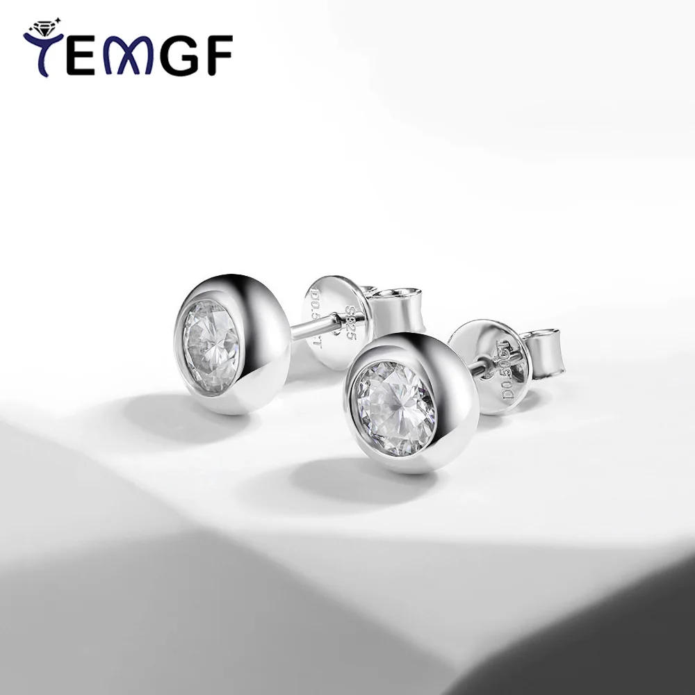 TEMGF 4mm/5mm Moissanite Round Ball Earrings 925 Sterling Silver Ear Studs for Women Daily Simple Style Fine Jewelry With GRA
TEMGF 4mm/5mm Moissanite Round Ball Earrings 925 Sterling Silver Ear Studs for Women Daily Simple Style Fine Jewelry With GRA