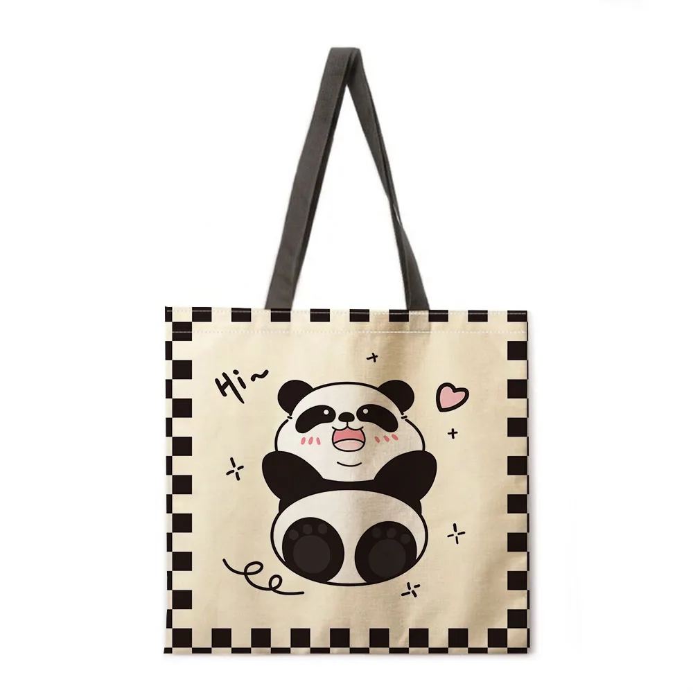 Oil painting panda linen handbag light shoulder bag large capacity eco-friendly shopping bag tote bag
Oil painting panda linen handbag light shoulder bag large capacity eco-friendly shopping bag tote bag