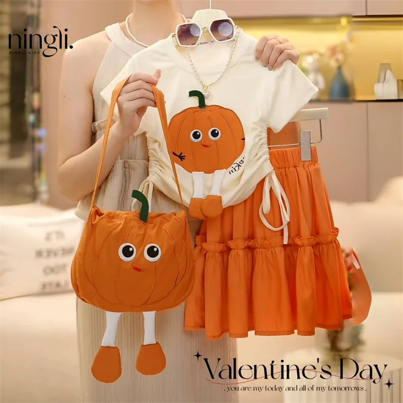 Girls' Summer New Cartoon Cute Short Sleeve Elastic Waist Pure Color Slimming Skirt Suit High-Profile Figure
Girls' Summer New Cartoon Cute Short Sleeve Elastic Waist Pure Color Slimming Skirt Suit High-Profile Figure