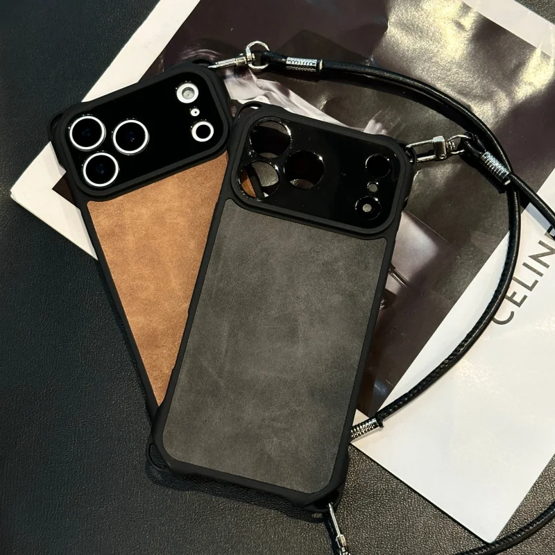 Four-corner leather-stitched short leather strap suitable foriphone17promaxPopular mobile phone cases, trendy and simple13Series
Four-corner leather-stitched short leather strap suitable foriphone17promaxPopular mobile phone cases, trendy and simple13Series