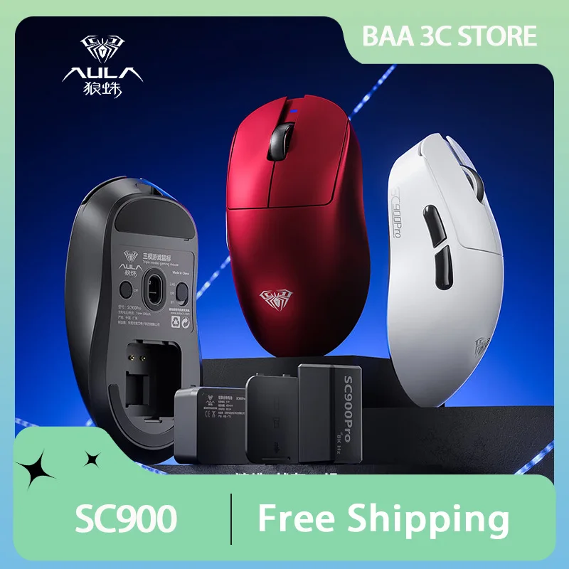 Мышь AULA SC900 2,4G, трехрежимная перезаряжаемая легкая игровая мышь PAW3950, двойная эргономичная офисная мышь с частотой возврата 8K
Мышь AULA SC900 2,4G, трехрежимная перезаряжаемая легкая игровая мышь PAW3950, двойная эргономичная офисная мышь с частотой возврата 8K