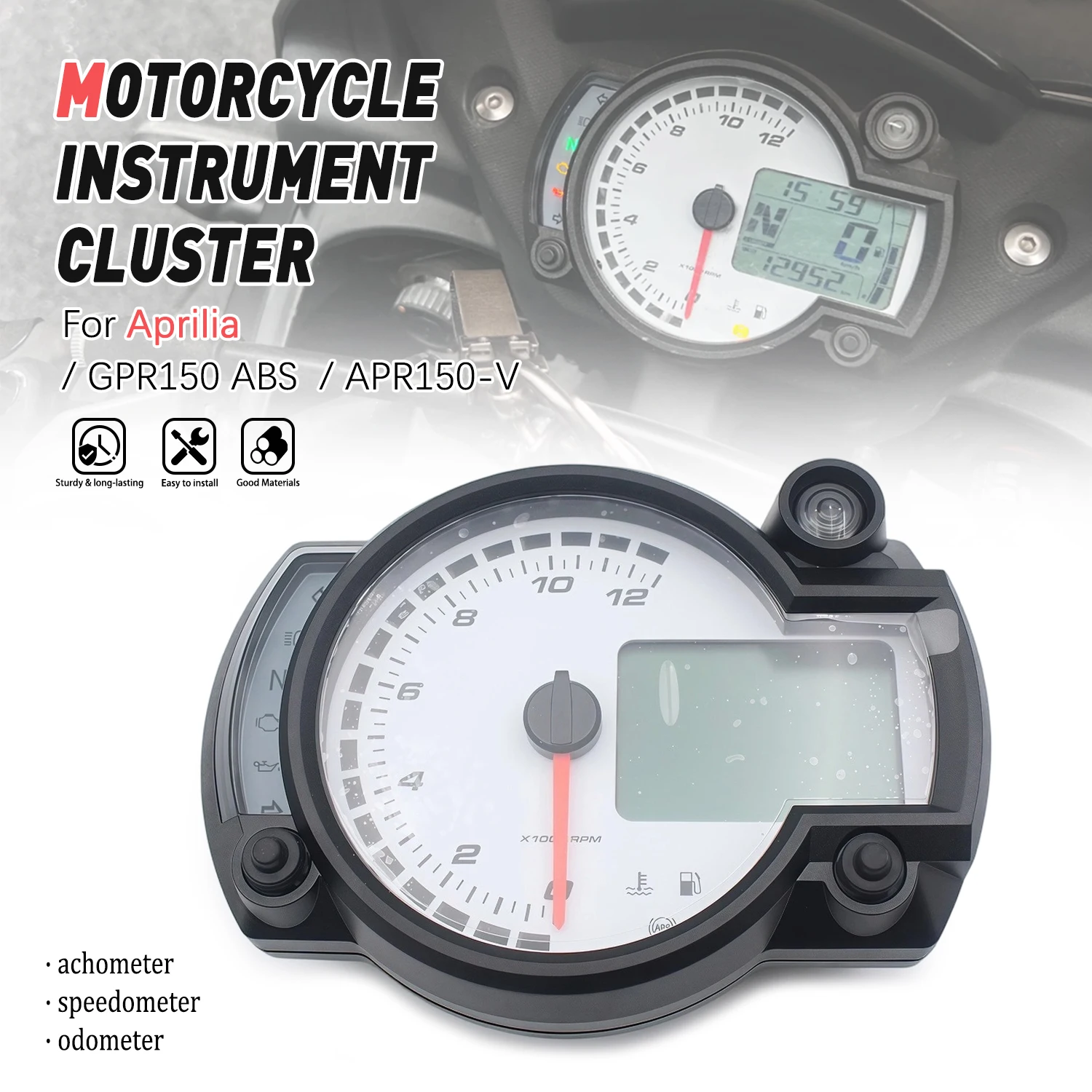 Tachometer Fuel Meter LCD Digital Motorcycle Odometer Speedometer Adjustable For Aprilia GPR150ABS GPR150 ABS APR150-V APR150V
Tachometer Fuel Meter LCD Digital Motorcycle Odometer Speedometer Adjustable For Aprilia GPR150ABS GPR150 ABS APR150-V APR150V