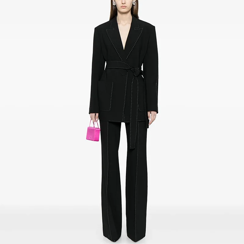 2024 New Women Suit Bead Line Decorative Belt Suit Star Fashion Pants Set Two Piece Set Office Commuting Clothing Autumn Winter
2024 New Women Suit Bead Line Decorative Belt Suit Star Fashion Pants Set Two Piece Set Office Commuting Clothing Autumn Winter