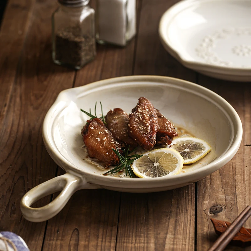 Retro Artistic Cerc Plate with Handle Heat Resistant Microwave Oven Rice Casserole Di Home Use Nordic Sle Food Plate
Retro Artistic Cerc Plate with Handle Heat Resistant Microwave Oven Rice Casserole Di Home Use Nordic Sle Food Plate