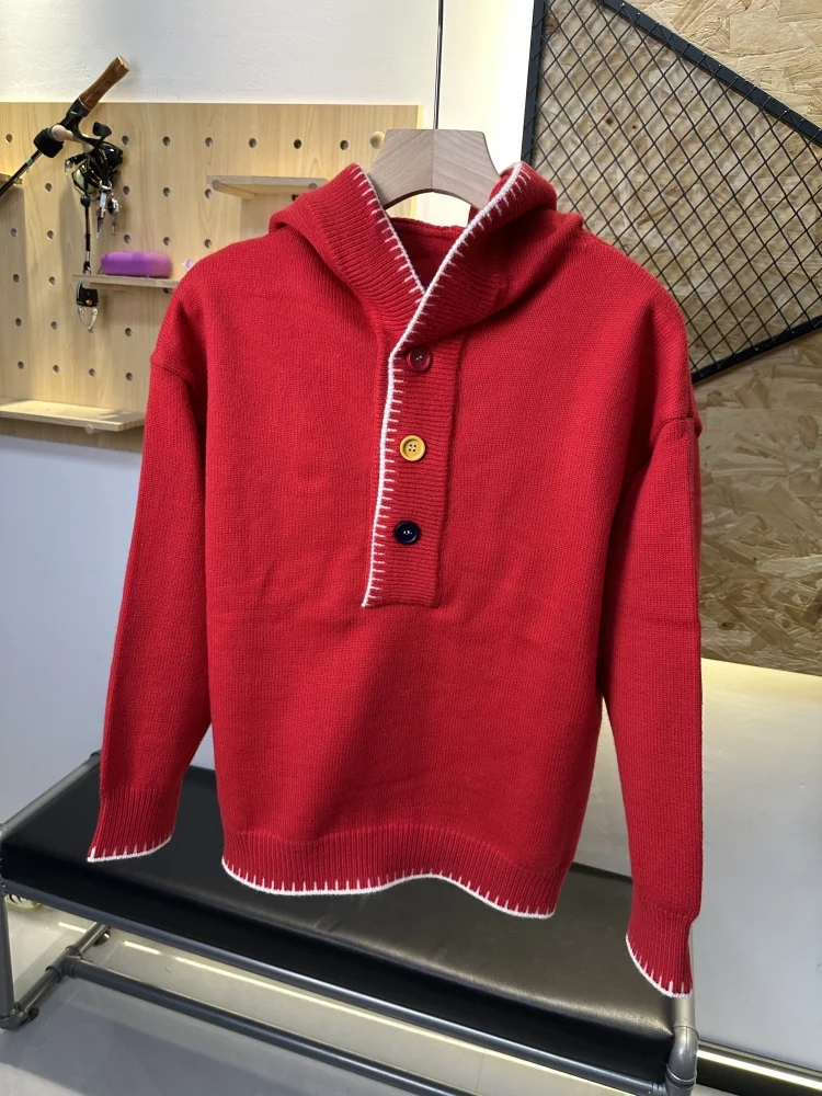 Модный вязаный кардиган Laid-ba Sle Big Red Color Blo Button для пар, осенне-зимний, с капюшоном, толстый, с длинными рукавами
Модный вязаный кардиган Laid-ba Sle Big Red Color Blo Button для пар, осенне-зимний, с капюшоном, толстый, с длинными рукавами