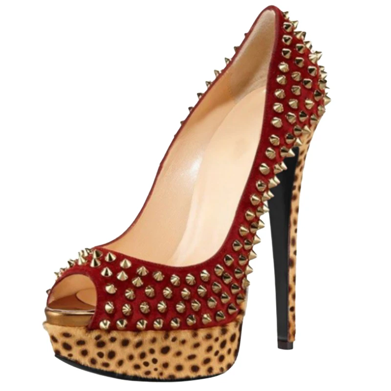 DIZHUANG Fashionable women's high heels. Rivet shoes. About 15cm heel height. Peep toe pumps. Fashion show banquet shoes. 34-46
DIZHUANG Fashionable women's high heels. Rivet shoes. About 15cm heel height. Peep toe pumps. Fashion show banquet shoes. 34-46