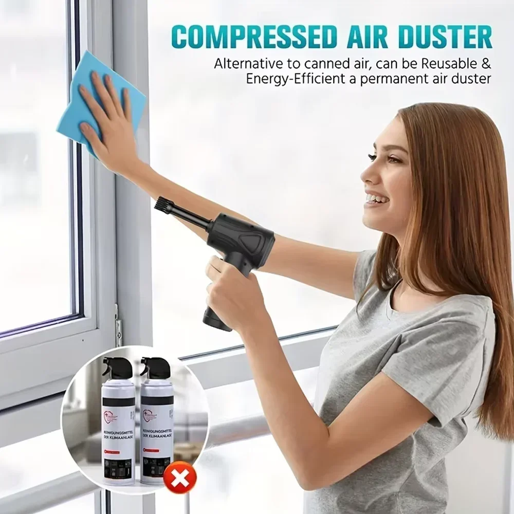 Электрическая воздуходувка со сжатым воздухом — перезаряжаемая беспроводная воздушная тряпка для компьютеров, клавиатур, камер и интерьера автомобиля
Электрическая воздуходувка со сжатым воздухом — перезаряжаемая беспроводная воздушная тряпка для компьютеров, клавиатур, камер и интерьера автомобиля