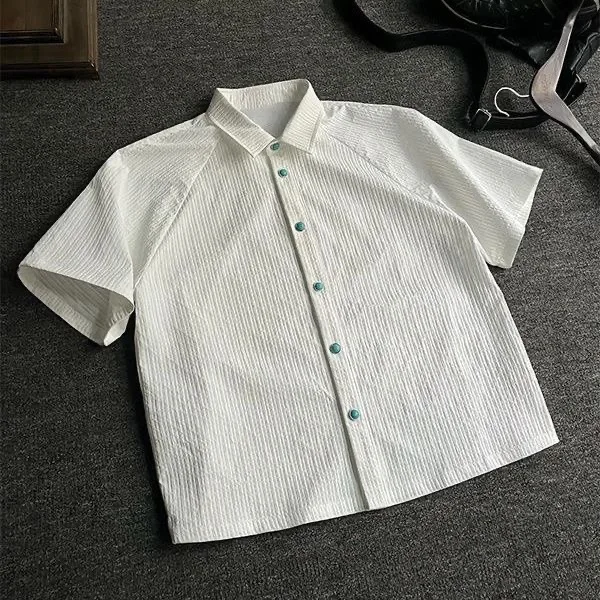 Ocean Turquoise Short Sleeve Men's Shirt Summer Texture Pleated Green Turquoise Casual Half Sleeve Polyester Fiber Fashion Ur...
Ocean Turquoise Short Sleeve Men's Shirt Summer Texture Pleated Green Turquoise Casual Half Sleeve Polyester Fiber Fashion Ur...