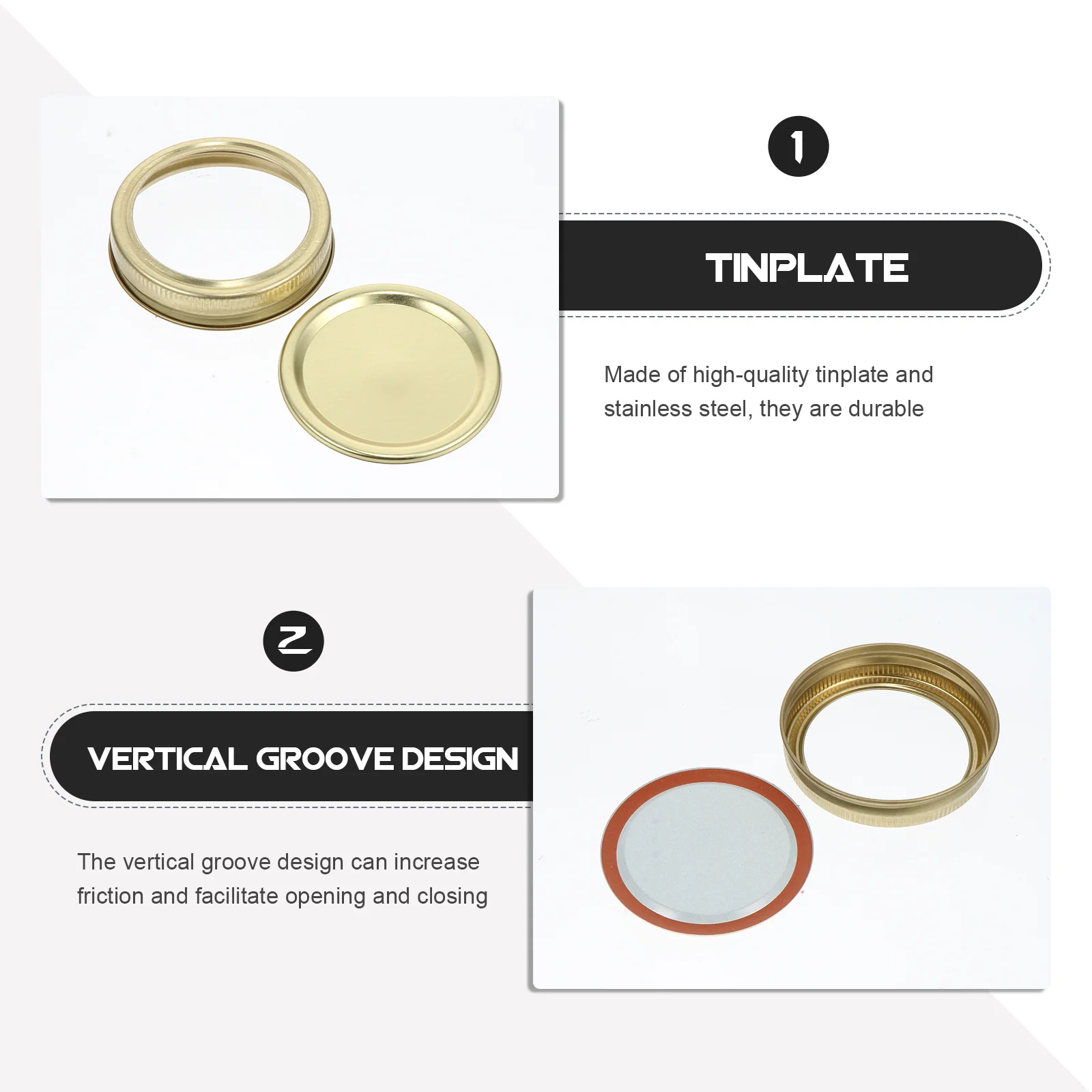 20pcs Mason Lids Tinplate Stainless Steel Airtight Covers Leakproof Jar Caps For Jar Cover 7.0Cm Mason Jars Golden
20pcs Mason Lids Tinplate Stainless Steel Airtight Covers Leakproof Jar Caps For Jar Cover 7.0Cm Mason Jars Golden