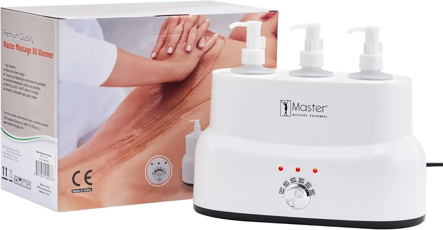 Portable 3-Bottle Massage Oil Warmer Heater with Temperature Control for Salon Spa Therapy
Portable 3-Bottle Massage Oil Warmer Heater with Temperature Control for Salon Spa Therapy