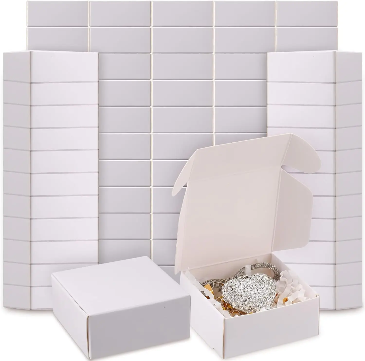 200 Small Kraft Paper Gift Boxes with Lid 2.16" x 2.16" x 0.98" for Jewelry Earring Bracelet Favor
200 Small Kraft Paper Gift Boxes with Lid 2.16" x 2.16" x 0.98" for Jewelry Earring Bracelet Favor