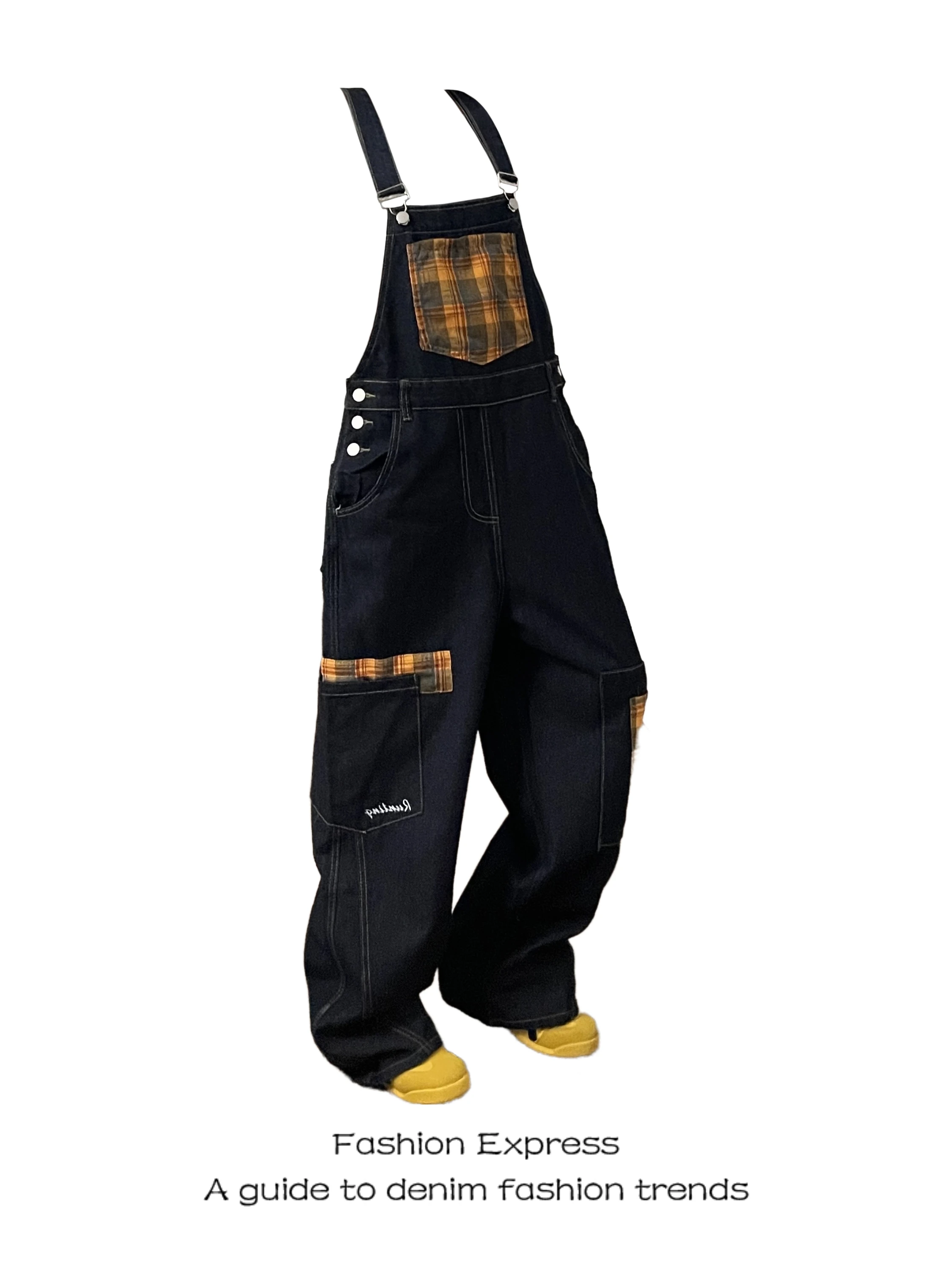 Korean Style Overalls Women's Summer 2026 New College Style Black Denim Plaid Splicing Workwear One-Piece Long Pants
Korean Style Overalls Women's Summer 2026 New College Style Black Denim Plaid Splicing Workwear One-Piece Long Pants