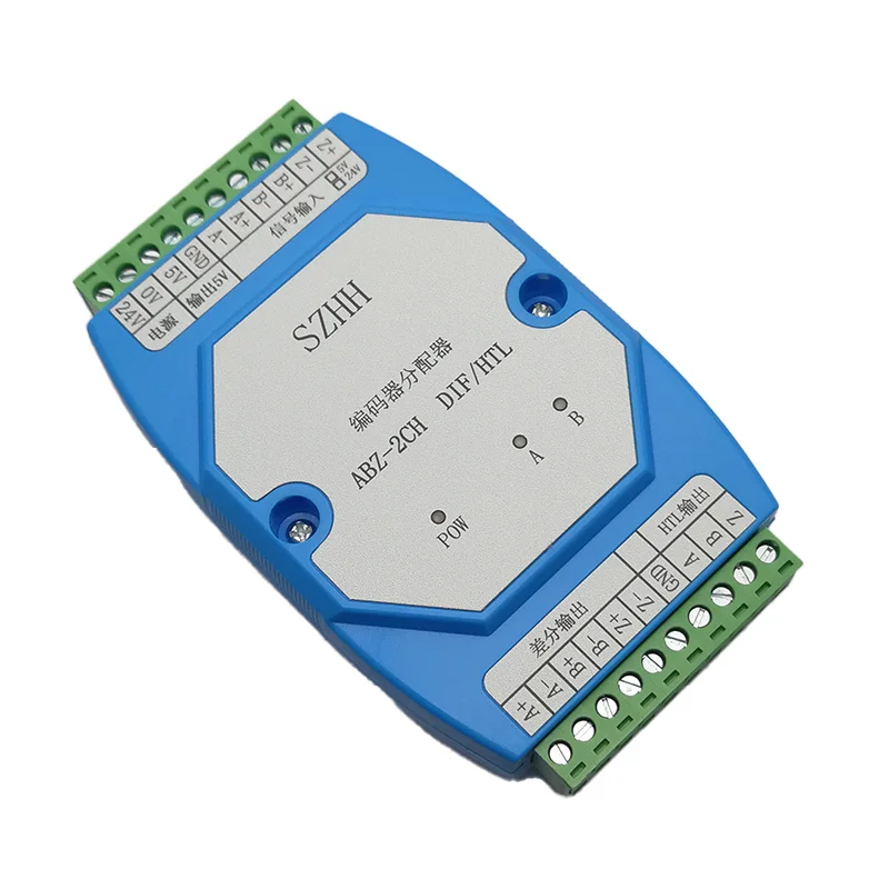 Распределитель сигнала энкодера с дифференциальным входом 5 В или 24 В, дифференциальным выходом 5 В и односторонними сигналами 24 В.
Распределитель сигнала энкодера с дифференциальным входом 5 В или 24 В, дифференциальным выходом 5 В и односторонними сигналами 24 В.