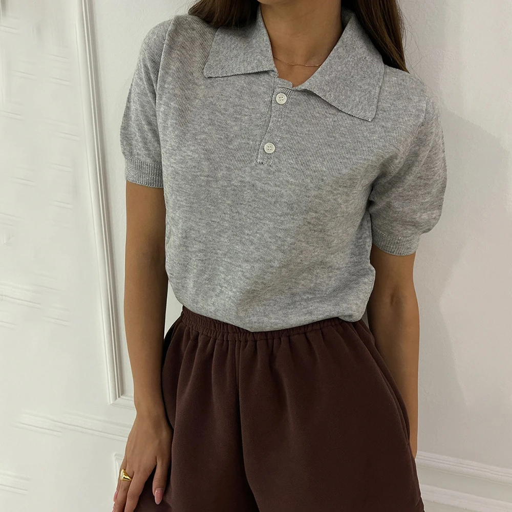 Talenza Women's Summer Knit Tops Fashion New Lapel Button Patchwork Basic T-Shirts Elegant Vintage Female Commute Streetwear Top
Talenza Women's Summer Knit Tops Fashion New Lapel Button Patchwork Basic T-Shirts Elegant Vintage Female Commute Streetwear Top