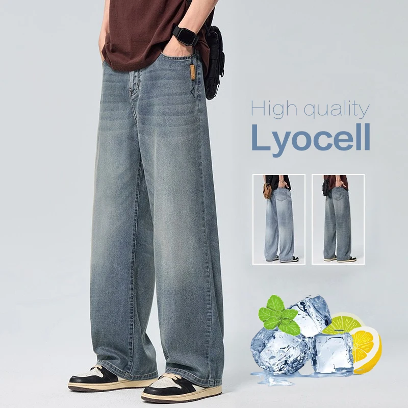 High Quality Spring Summer Men's Jeans Lyocell Fabric Loose Straight Streetwear Casual Denim Pants High Street Trousers Y2k
High Quality Spring Summer Men's Jeans Lyocell Fabric Loose Straight Streetwear Casual Denim Pants High Street Trousers Y2k