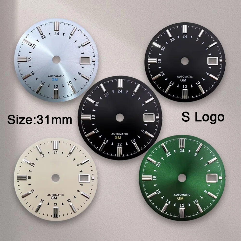 New 31mm G S Logo GMT Dial Fit NH34 Movement Sunburst/Matte High-Quality Solid Nail Dial Watch Modification Accessories
New 31mm G S Logo GMT Dial Fit NH34 Movement Sunburst/Matte High-Quality Solid Nail Dial Watch Modification Accessories