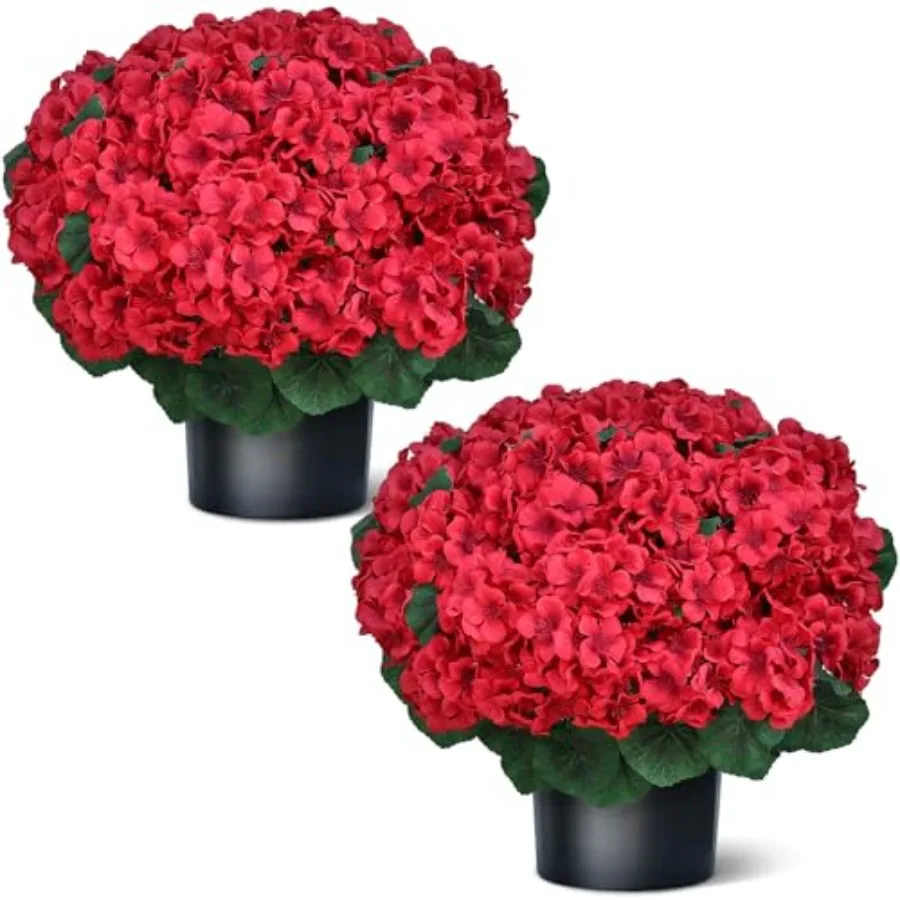 18" Artificial Geraniums Topiary - 2 Set for Front Porch Decor, Faux Silk Flowers Bushes UV Resistant Potted Plants for Outdoor
18" Artificial Geraniums Topiary - 2 Set for Front Porch Decor, Faux Silk Flowers Bushes UV Resistant Potted Plants for Outdoor