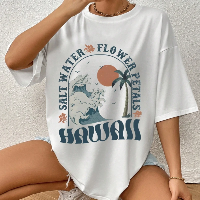 Letter Sea Wave Patterns T-shirts Short Sleeve Summer Print Women Casual Fashion Graphic Regular T-shirt Lady Travel Tees Casual
Letter Sea Wave Patterns T-shirts Short Sleeve Summer Print Women Casual Fashion Graphic Regular T-shirt Lady Travel Tees Casual