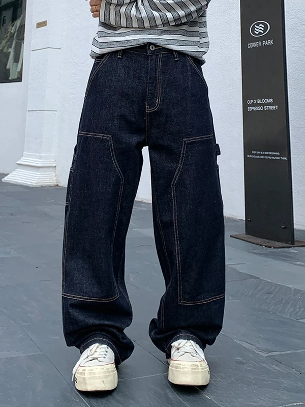 Retro American 3 Ounce l Color Knee Patch Wide Leg Loose Straight Jeans Faionable Casual Cotton Denim Pants for Men
Retro American 3 Ounce l Color Knee Patch Wide Leg Loose Straight Jeans Faionable Casual Cotton Denim Pants for Men