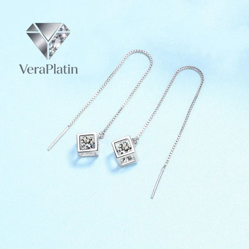 VeraPlatin Girl Valentine's Day 18K White Gold Ear Threads Line Drop Earrings 1/2CT Moissanite Diamond PT950 Platinum Women Birt
VeraPlatin Girl Valentine's Day 18K White Gold Ear Threads Line Drop Earrings 1/2CT Moissanite Diamond PT950 Platinum Women Birt