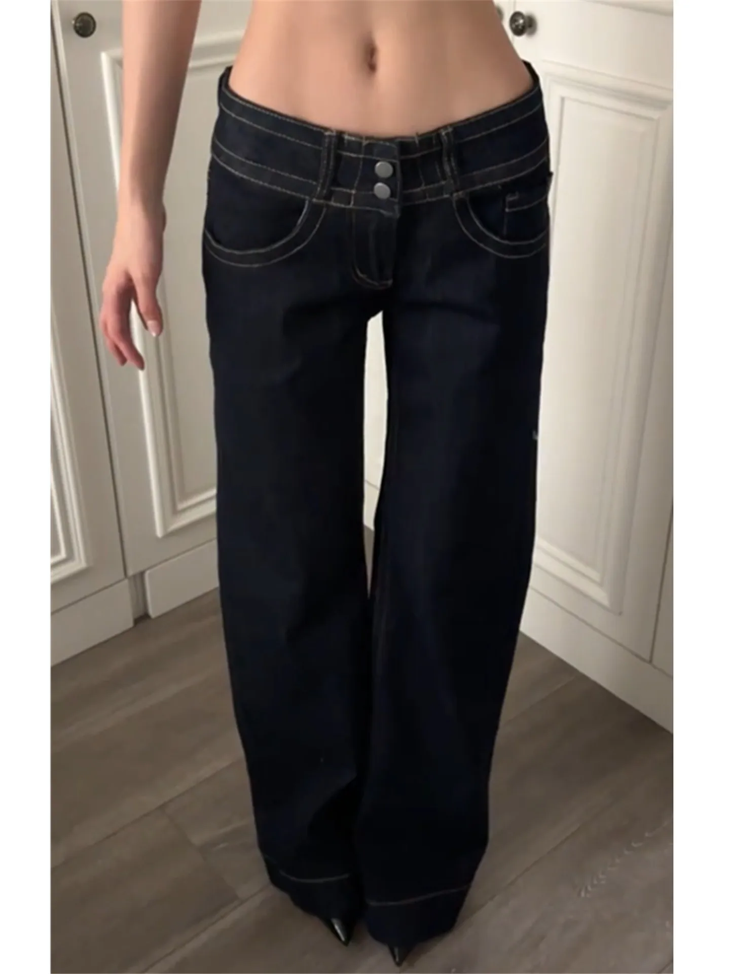 American Style Vintage Low Waist Bell Bottom Jeans Women's Summer Slimming Long Wide Leg Pants High Waist Denim Skinnies
American Style Vintage Low Waist Bell Bottom Jeans Women's Summer Slimming Long Wide Leg Pants High Waist Denim Skinnies