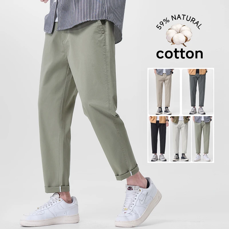 High Quality Summer Men's Business Ankle Length Casual Pants Breathable Cotton Baggy Straight Sizes Stretch Trousers Work Daily
High Quality Summer Men's Business Ankle Length Casual Pants Breathable Cotton Baggy Straight Sizes Stretch Trousers Work Daily