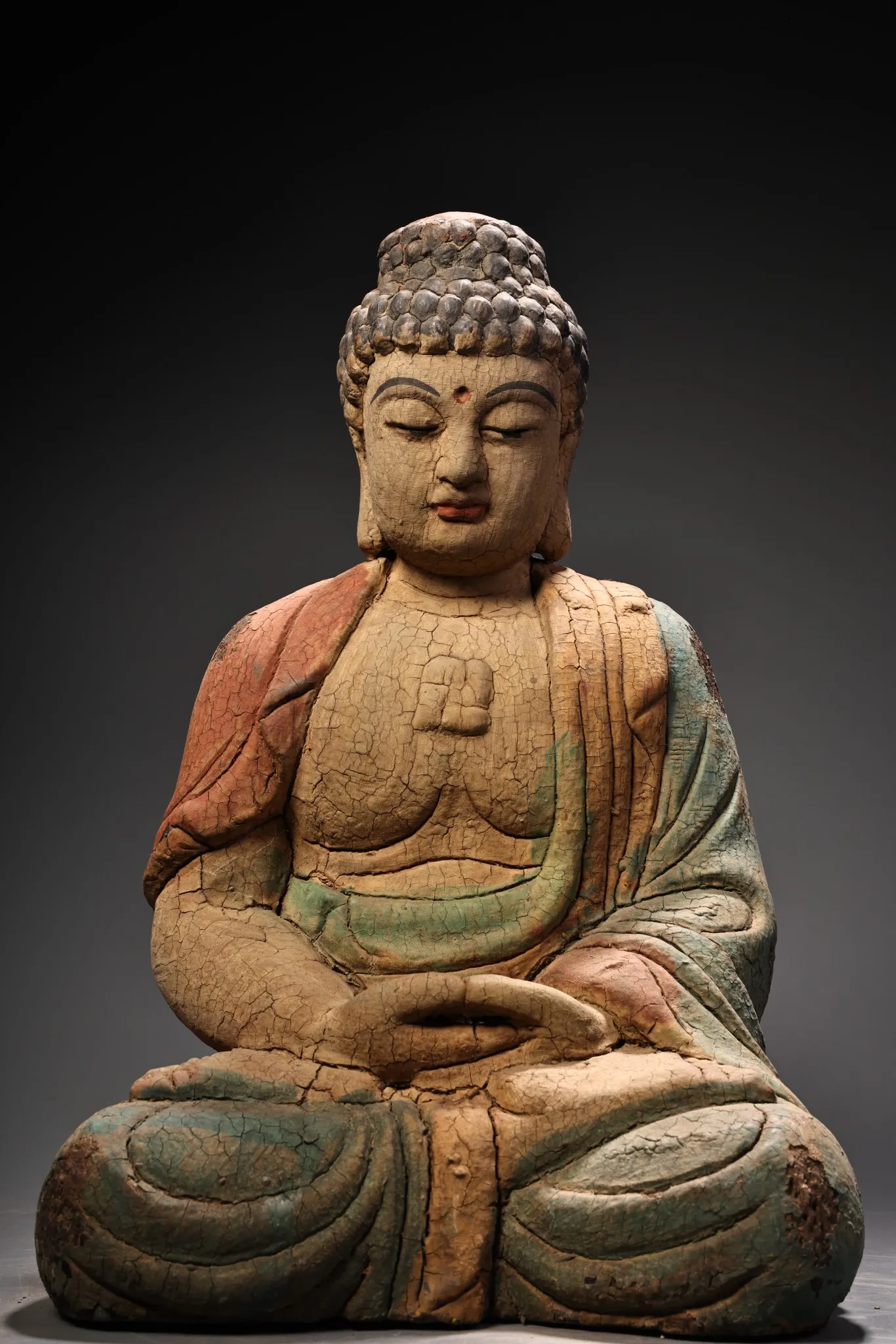 12"Tibetan Temple Collection Old Wood Carving Painted Parinirvana Sakyamuni Sitting Buddha Amitabha Worship Hall Town house
12"Tibetan Temple Collection Old Wood Carving Painted Parinirvana Sakyamuni Sitting Buddha Amitabha Worship Hall Town house