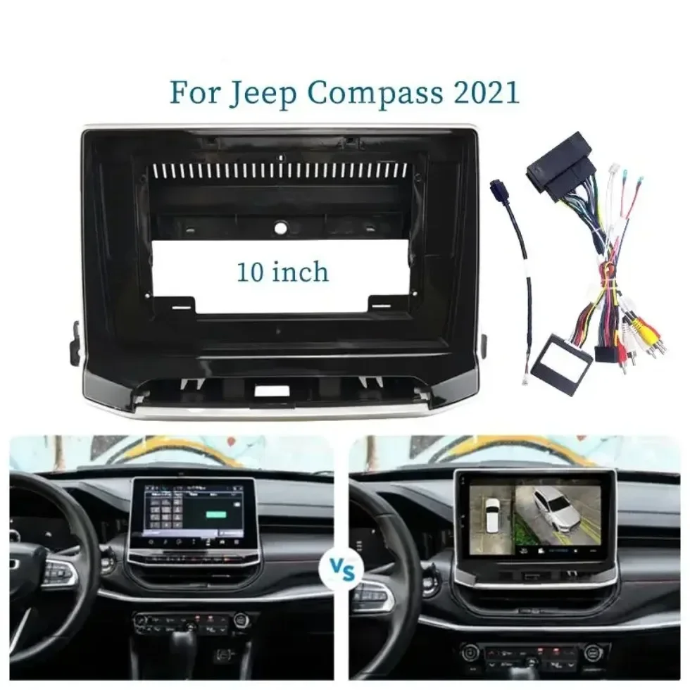 Для Jeep Compass 2021 10-дюймовая Автомобильная рамка Fascia адаптер Canbus Box декодер Android Стандартная панель комплект
Для Jeep Compass 2021 10-дюймовая Автомобильная рамка Fascia адаптер Canbus Box декодер Android Стандартная панель комплект