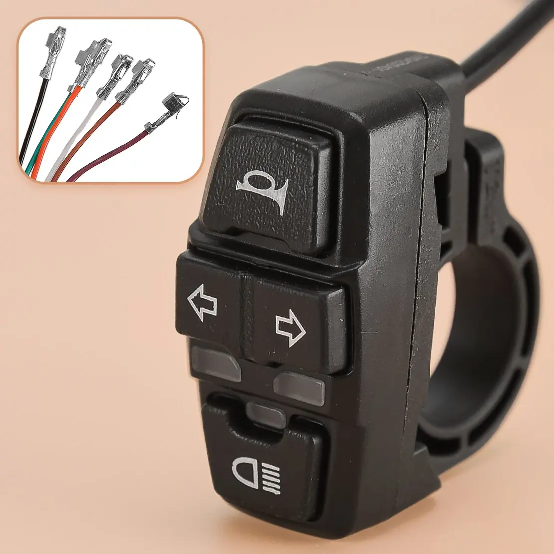 Handlebar Headlight Turn Signal Light Horn Switch Button 3in1 36V for Motorcycle Scooter E-bike
Handlebar Headlight Turn Signal Light Horn Switch Button 3in1 36V for Motorcycle Scooter E-bike