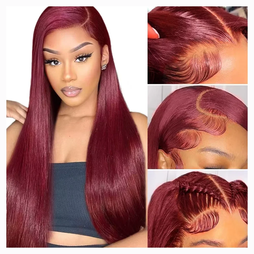 99j Burgundy Lace Frontal Human Hair Wig 220 Density Pre Plucked Red Hair Wig 13X4 HD Straight Lace Front Wig Human Burgundy Human Hair Wig
99j Burgundy Lace Frontal Human Hair Wig 220 Density Pre Plucked Red Hair Wig 13X4 HD Straight Lace Front Wig Human Burgundy Human Hair Wig