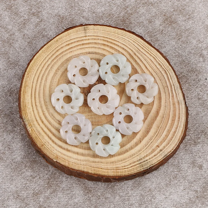8pcs Natural Jade Carved Swirl Flower Donut Beads – Intricate Charms for Unique Handmade Jewelry Making 
8pcs Natural Jade Carved Swirl Flower Donut Beads – Intricate Charms for Unique Handmade Jewelry Making
