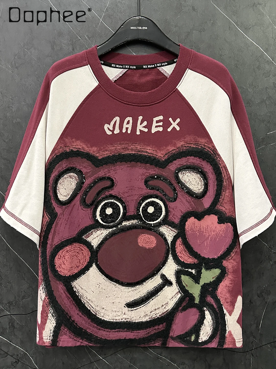 2025 Autumn New Printed Sequin Cartoon Bear Color Block Short Sleeve T-Shirt for Women Loose Casual Sweet Round Neck Top
2025 Autumn New Printed Sequin Cartoon Bear Color Block Short Sleeve T-Shirt for Women Loose Casual Sweet Round Neck Top