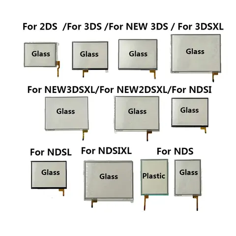 1-5PCS Glass Touch Screen Panel Display Digitizer Replacement For NDSI/NDSL/NDS/ 2DS/3DS/NEW3DS/NEW3DSXL/NEW2DSXL Console