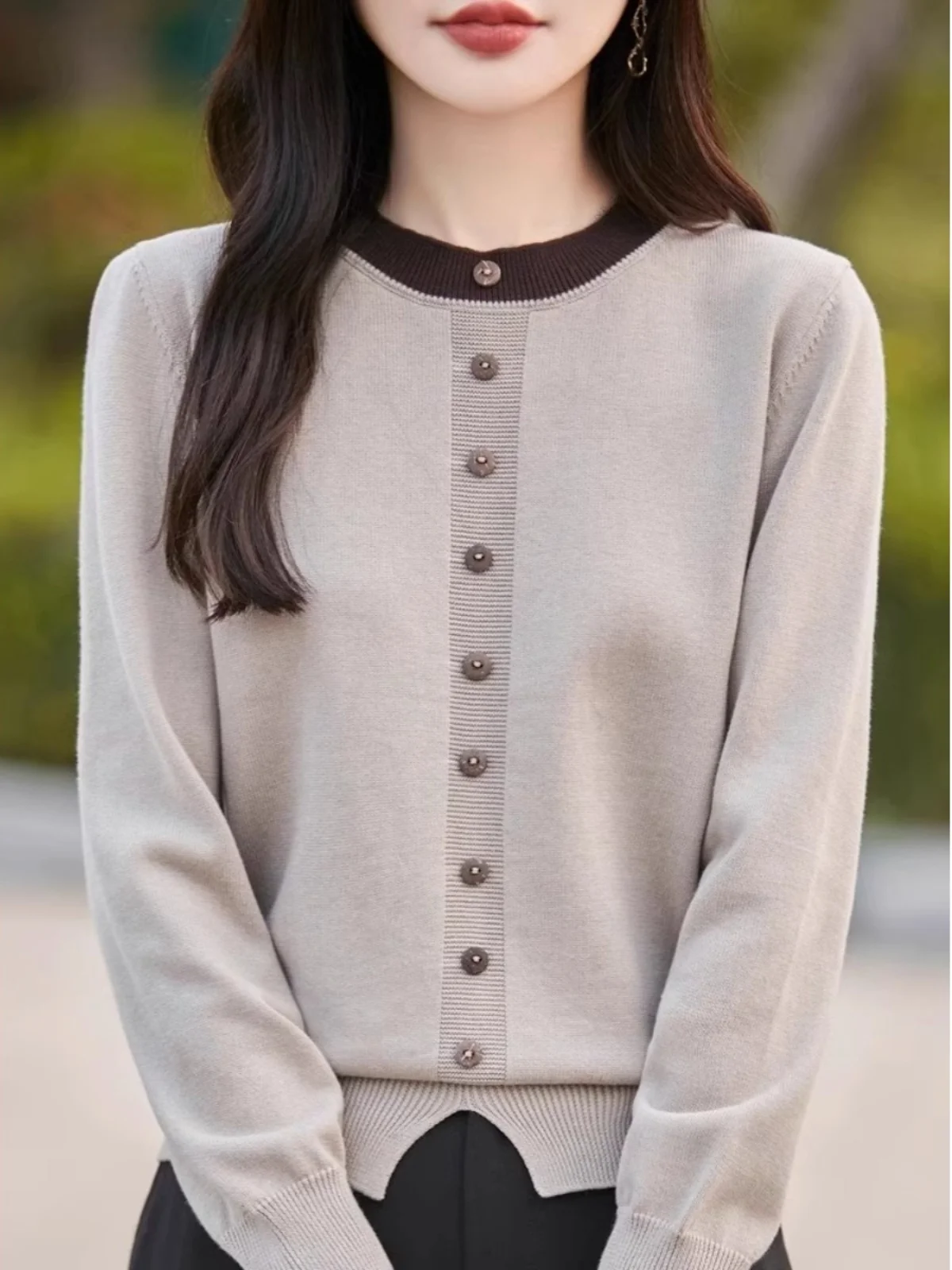 100% Pure Cotton Knitted round Neck Loose Women's Base Shirt Spring Autumn New Style Color Block Fashion Cotton Thread Sweater
100% Pure Cotton Knitted round Neck Loose Women's Base Shirt Spring Autumn New Style Color Block Fashion Cotton Thread Sweater