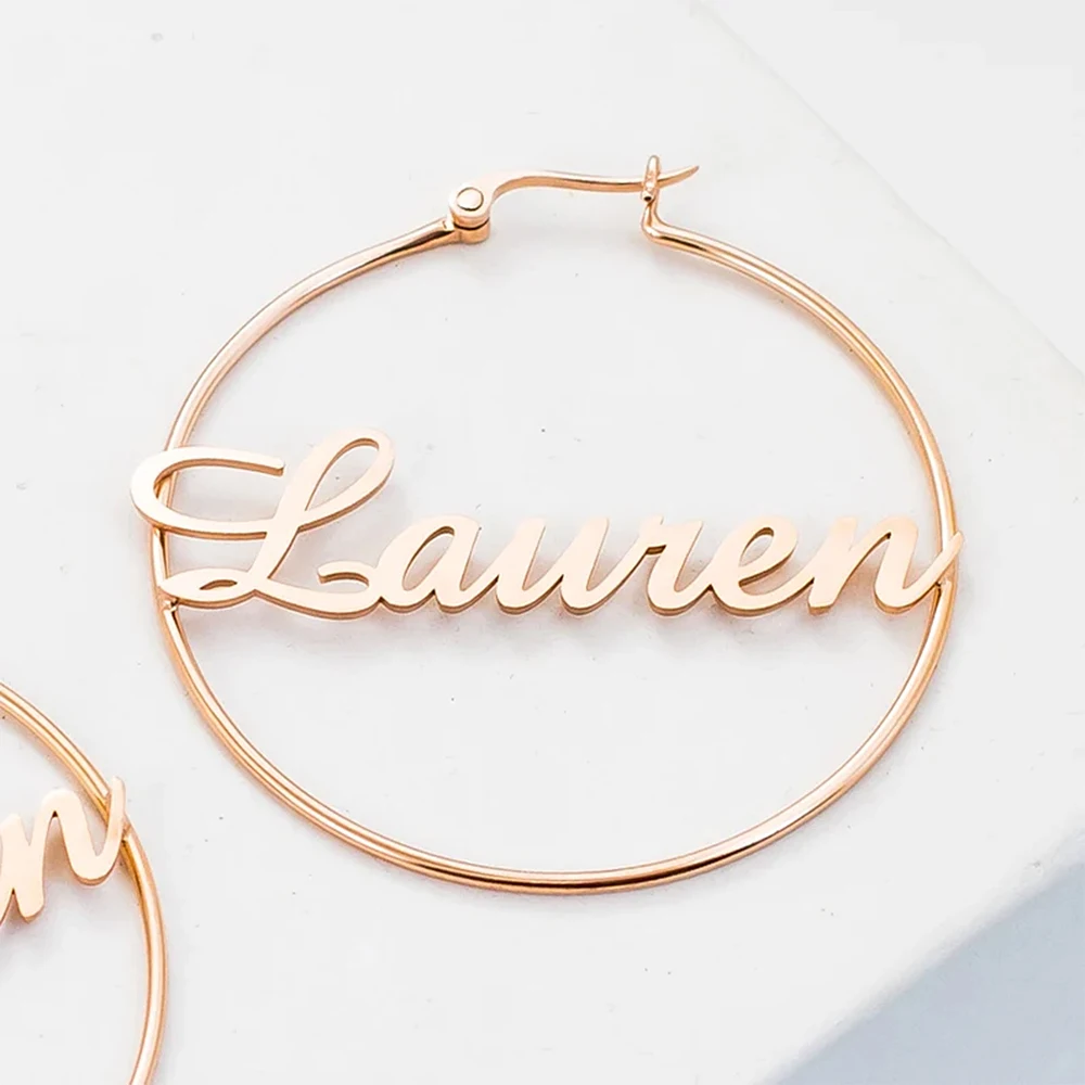 6cm Big Hoops Earrings Personalized Custom Name Earrings for Women Stainless Steel Jewelry Woman Luxury Designer Earrings A Pair
6cm Big Hoops Earrings Personalized Custom Name Earrings for Women Stainless Steel Jewelry Woman Luxury Designer Earrings A Pair