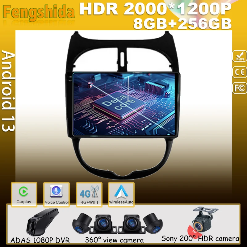 Android For Peugeot 206 2001-2008 For Citroen C2 2006 - 2013 Auto Navigation Video Car Multimedia Player HDR Screen Carplay WIFI
Android For Peugeot 206 2001-2008 For Citroen C2 2006 - 2013 Auto Navigation Video Car Multimedia Player HDR Screen Carplay WIFI