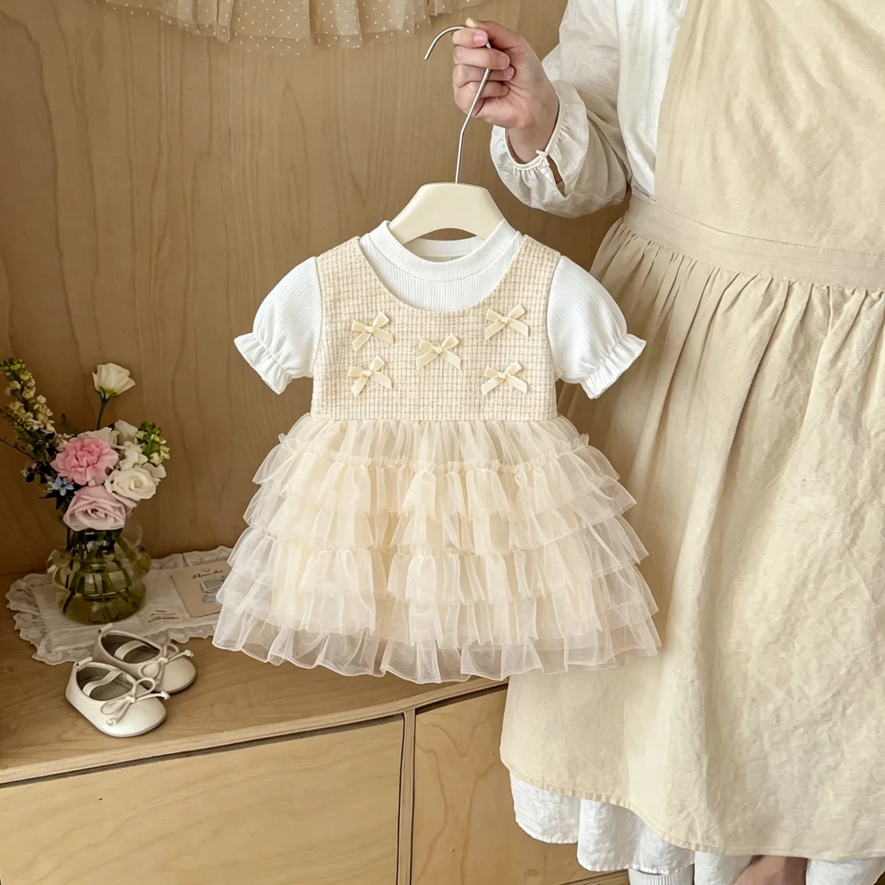 Baby Girl Dress Summer Bow Mesh Short Sleeved Girl Dress Cute Birthday Party Baby Dress Baby Girl Clothing
Baby Girl Dress Summer Bow Mesh Short Sleeved Girl Dress Cute Birthday Party Baby Dress Baby Girl Clothing 
