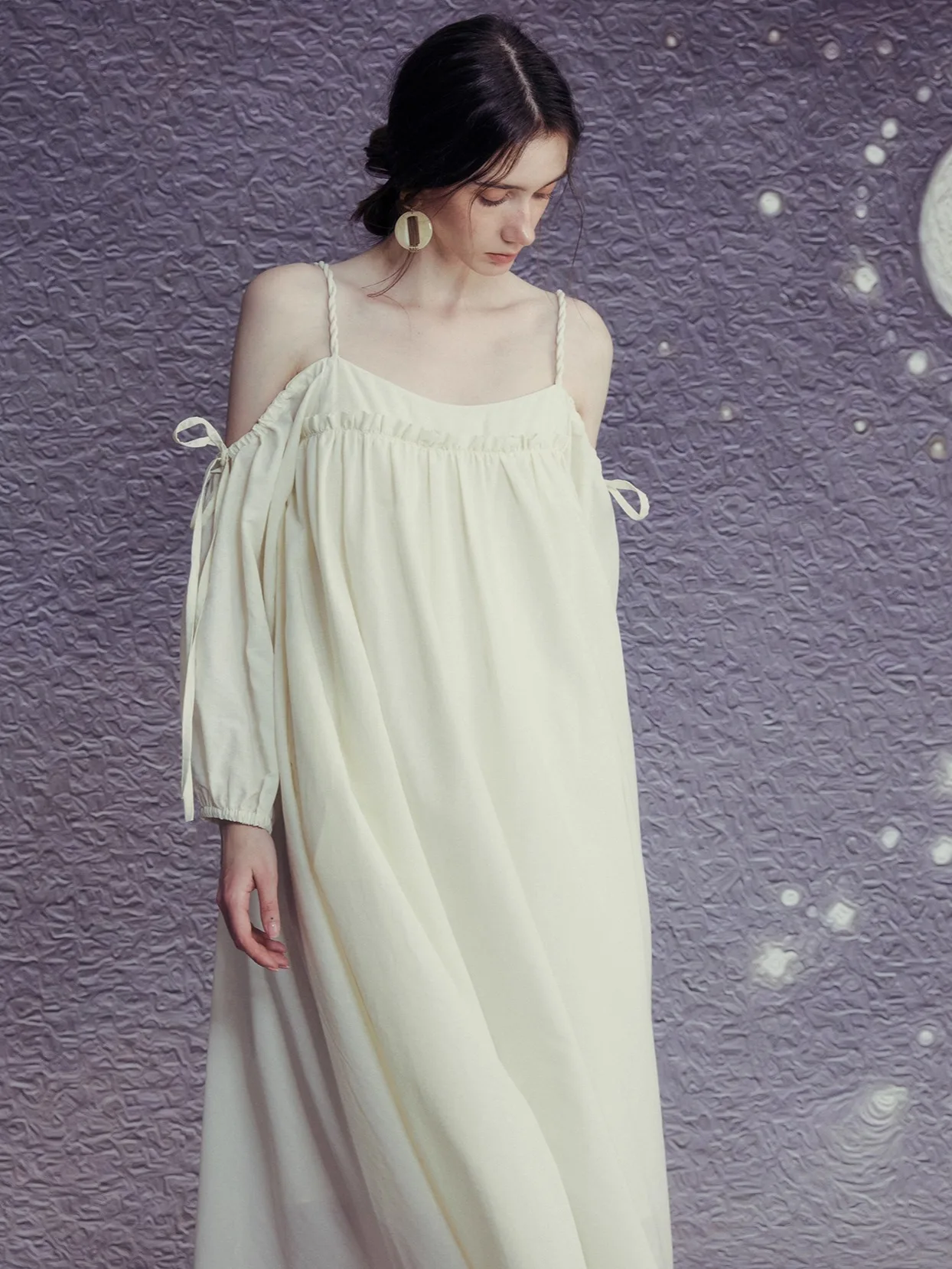 Romantic Knot Tie Strap Long Dress White Apricot Design Lantern Sleeve Casual Loose Waist Soft Polyester Lyocell Rayon Linen ...
Romantic Knot Tie Strap Long Dress White Apricot Design Lantern Sleeve Casual Loose Waist Soft Polyester Lyocell Rayon Linen ...