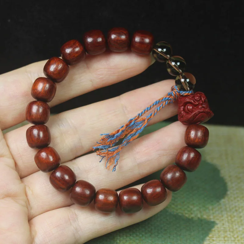 Zambian Rosewood Blood Sandalwood Barrel Bead Bracelet Lion Head Buddhist Prayer Beads Minimalist Wenwan Rosary Gifts
Zambian Rosewood Blood Sandalwood Barrel Bead Bracelet Lion Head Buddhist Prayer Beads Minimalist Wenwan Rosary Gifts
