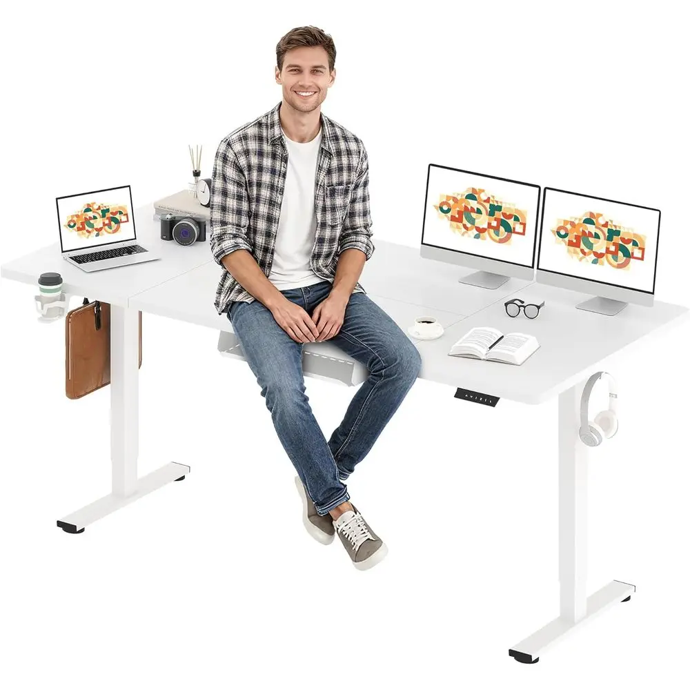 Adjustable Height Standing Desk, 79x32 Large Work Surface, Ergonomic Sit-Stand Desk for Home Office, White
Adjustable Height Standing Desk, 79x32 Large Work Surface, Ergonomic Sit-Stand Desk for Home Office, White