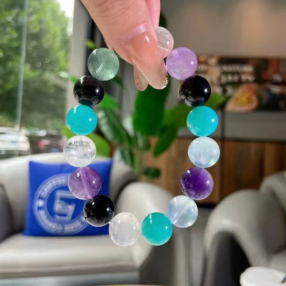 Natural Multi-treasure Crystal Bracelet, Amethyst, Moonstone, Obsidian, White Crystal, Women's Lucky Bracelet, Fashion Jewelry
Natural Multi-treasure Crystal Bracelet, Amethyst, Moonstone, Obsidian, White Crystal, Women's Lucky Bracelet, Fashion Jewelry