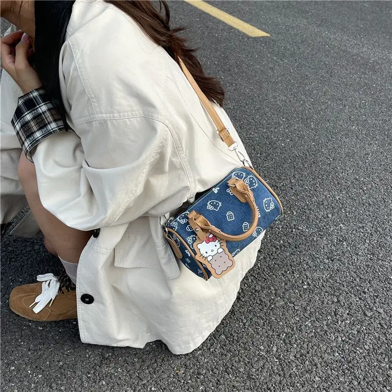 Sanrio Hello Kitty Denim Handbag Women's Mini Boston Bag Cute Crossbody Shoulder Bag Fashion Casual Purse
Sanrio Hello Kitty Denim Handbag Women's Mini Boston Bag Cute Crossbody Shoulder Bag Fashion Casual Purse