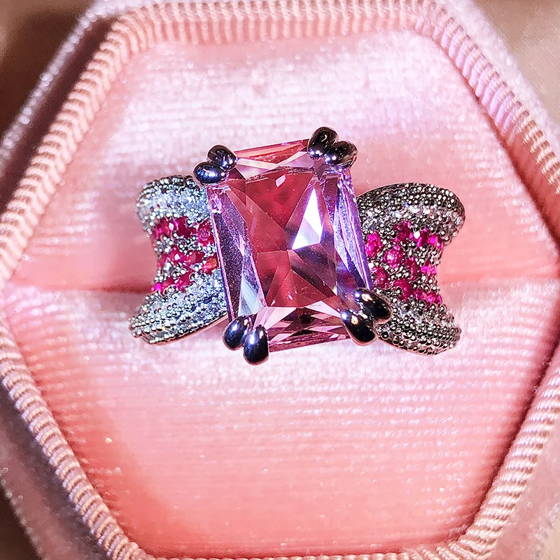 Stylish Cute Baguette Pink Ruby Full Diamond Couple Ring For Women Opening Adjustable Circon-Plated Christmas Gift Party Jewelry
Stylish Cute Baguette Pink Ruby Full Diamond Couple Ring For Women Opening Adjustable Circon-Plated Christmas Gift Party Jewelry