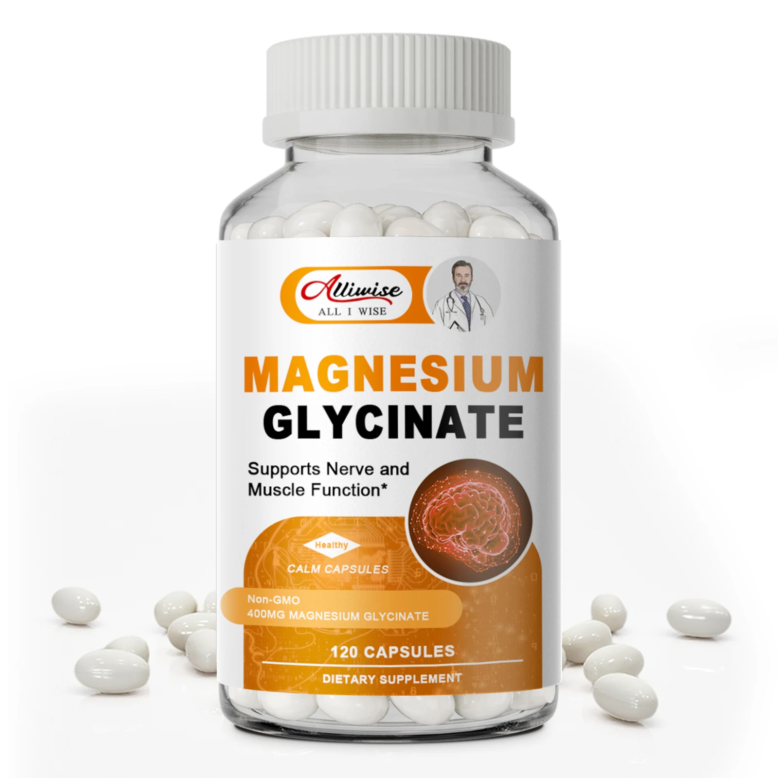Капсулы из магниевого глицината Alliwise для костей, нервная система, психологическое релаксация и здоровое питание для лучшего сна 
Капсулы из магниевого глицината Alliwise для костей, нервная система, психологическое релаксация и здоровое питание для лучшего сна