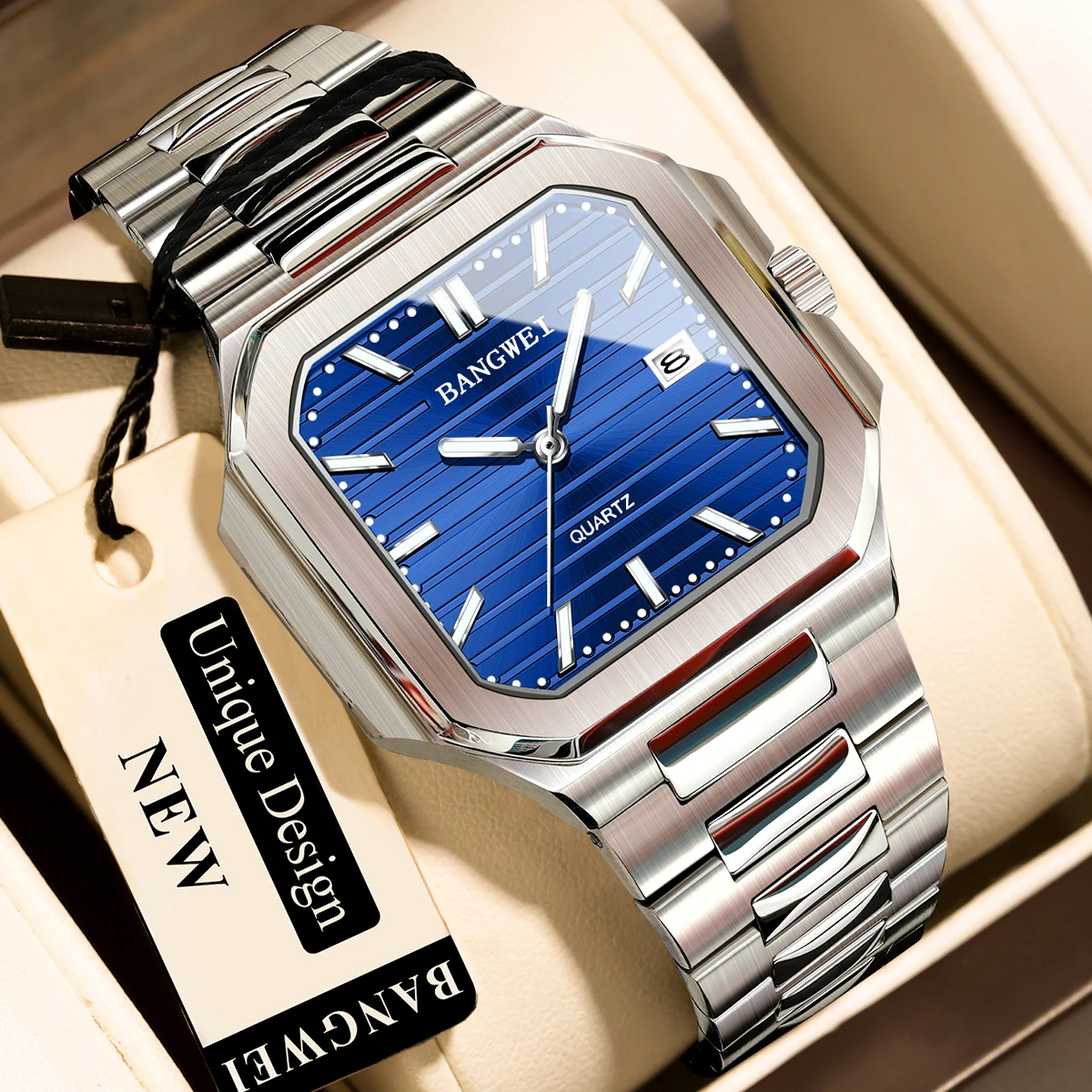 Man Wristwatch BANGWEI Square Waterproof Luminous Date Watch for Man Full Steel Strap Quartz Watches Luxury Male Clock
Man Wristwatch BANGWEI Square Waterproof Luminous Date Watch for Man Full Steel Strap Quartz Watches Luxury Male Clock
