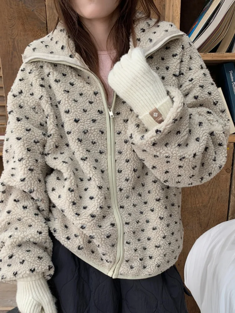 Lamb Fur Cotton Jaet Women's Loose Zipper Sle Stand Collar Heart Patterned Spring Autumn Winter New Arrival Casual Wear
Lamb Fur Cotton Jaet Women's Loose Zipper Sle Stand Collar Heart Patterned Spring Autumn Winter New Arrival Casual Wear