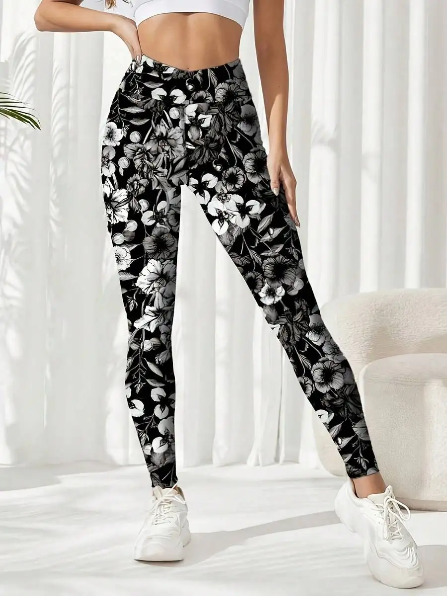 Womens High-Elastic Floral Print Yoga Leggings - Slim Fit Full Length Casual Pants
Womens High-Elastic Floral Print Yoga Leggings - Slim Fit Full Length Casual Pants