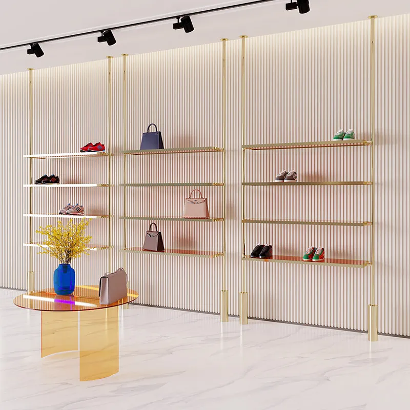 Shoe store shoe rack display rack Clothing store shoe and bag display rack display cabinet
Shoe store shoe rack display rack Clothing store shoe and bag display rack display cabinet