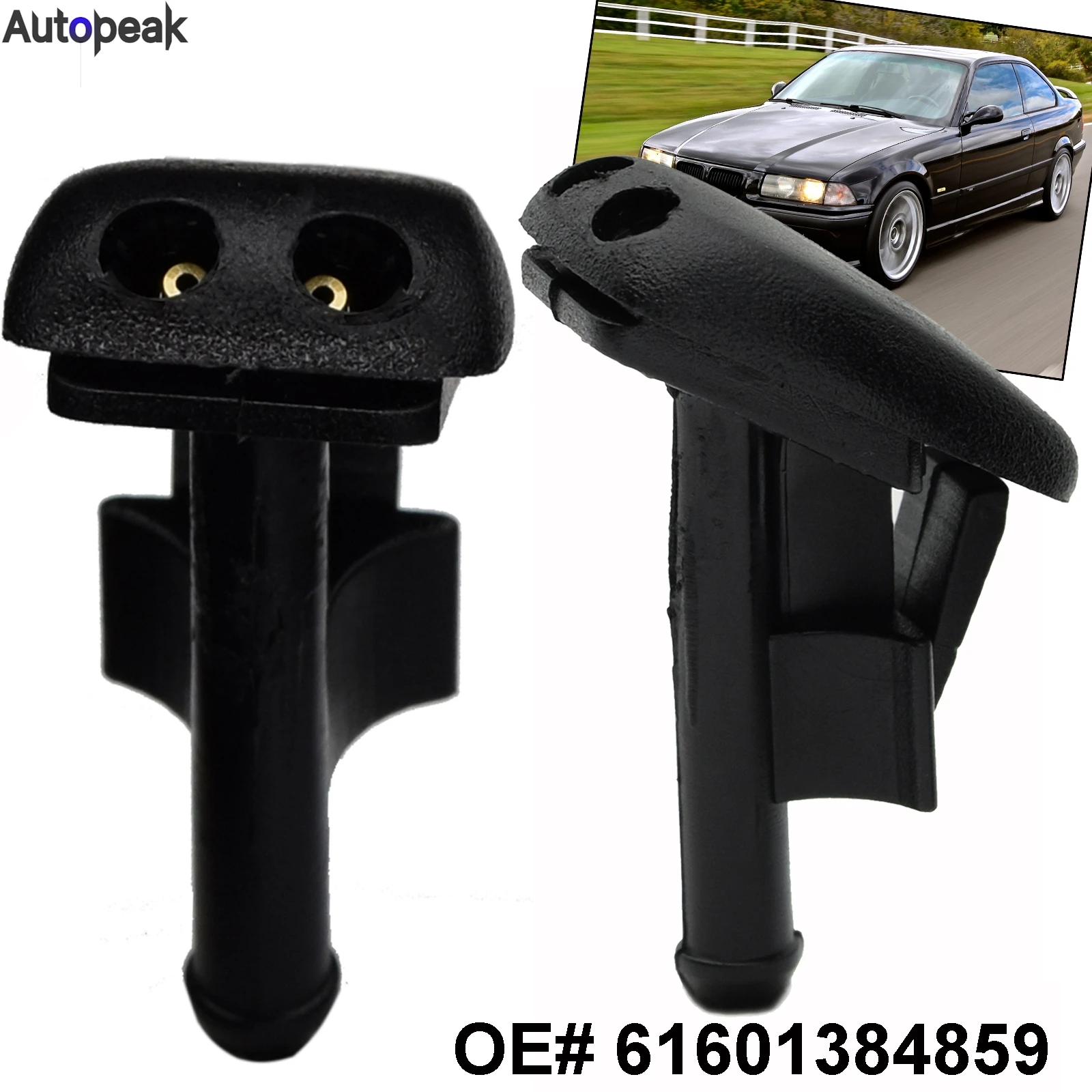 Pair Auto Car Windscreen Windshield Wiper Water Spray Jets Washer Nozzles 61601384859 For BMW 3 Series E36 316 318 320 323 325
Pair Auto Car Windscreen Windshield Wiper Water Spray Jets Washer Nozzles 61601384859 For BMW 3 Series E36 316 318 320 323 325