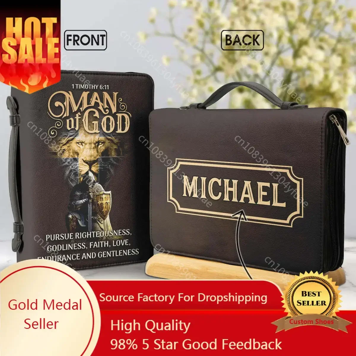 Christianity Church Bible Bag Man Of God 1 Timothy 6 11 Lion Warrior Verse Design Bible Cover Case PU Handbags Study Book Boxes
Christianity Church Bible Bag Man Of God 1 Timothy 6 11 Lion Warrior Verse Design Bible Cover Case PU Handbags Study Book Boxes